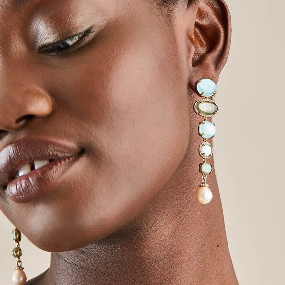 Stone Linear Earrings - Picture 3 of 8